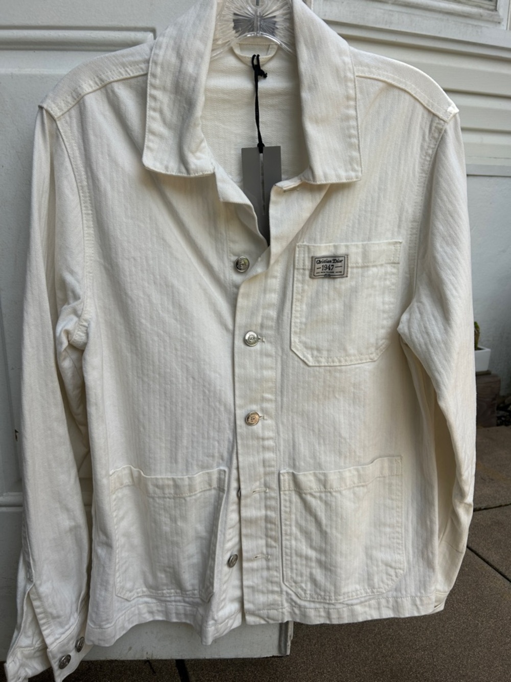 Dior Men's Off-White Workwear Shirt Jacket